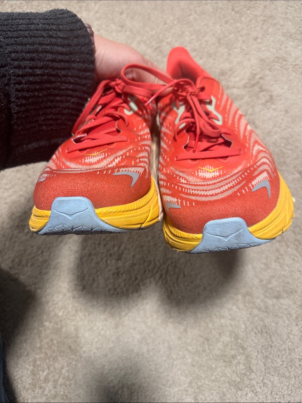 Hoka Arahi 6 - M Size 12 - Red and Yellow Cushioned Running Shoes - Picture 8 of 8